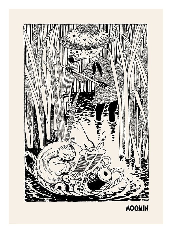 Moomin - Snufkin Fishing Plakat (50x70 cm)- Plakaty z Muminkami