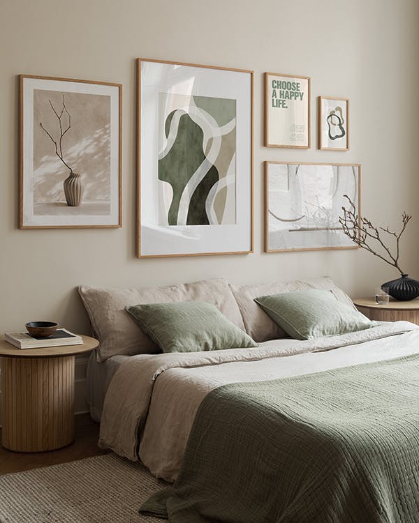 Cosy Greens parede de quadros