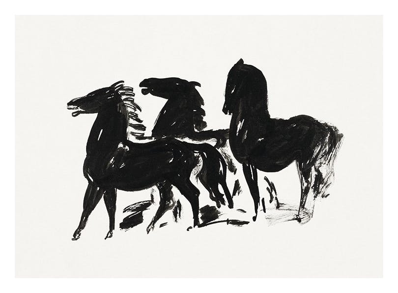 Prints - Leo Gestel - Three Black Horses Print (30x40 cm) - Nordic Retreat