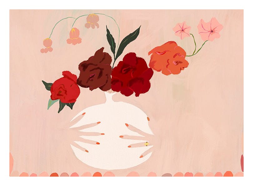 Vase of Roses Poster (30x40 cm) - Whimsical Wonderland