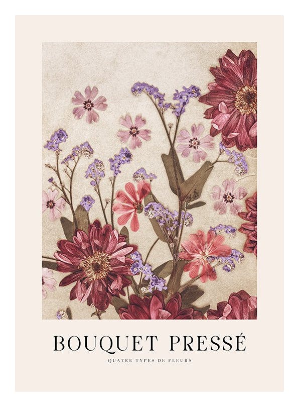 Vintage Pressed Bouquet Poster (30x40 cm)