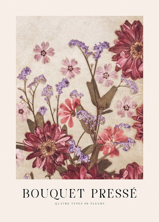 Vintage Pressed Bouquet Poster 0
