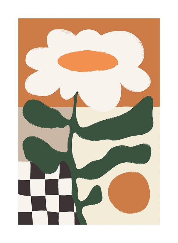 Retro Flower Poster (30x40 cm) - Retro Dreamscape