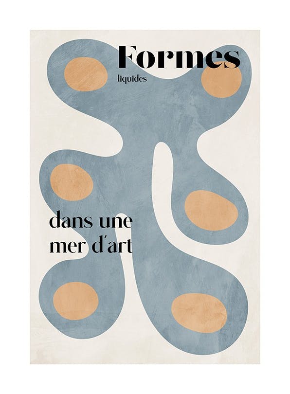 Liquid Shapes No1 Affiche (30x40 cm) - Retro Dreamscape