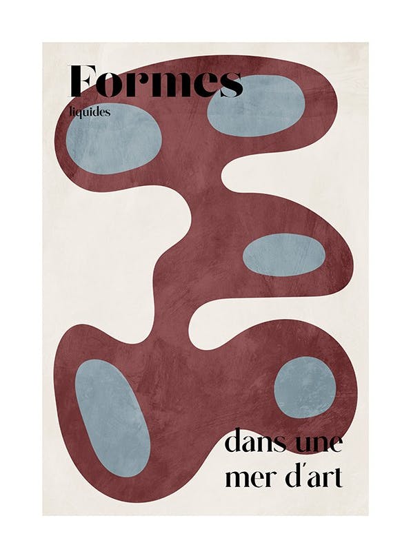 Liquid Shapes No2 Affiche (50x70 cm) - Retro Dreamscape