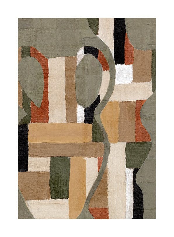 Painted Shapes No1 Poster (70x100 cm) - Retro Dreamscape