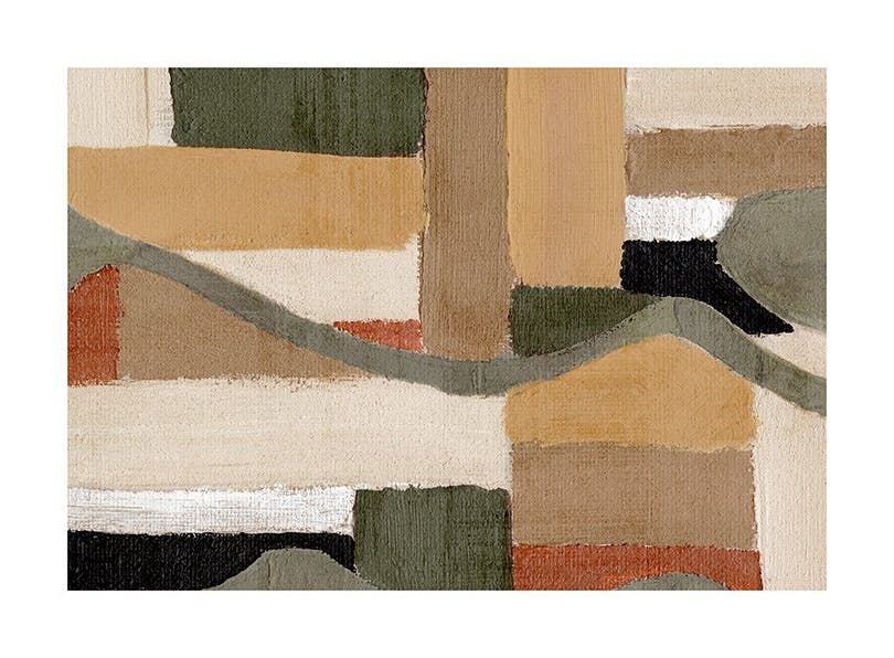 Painted Shapes No2 Affiche (70x100 cm) - Retro Dreamscape