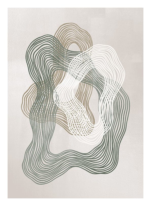 Abstract Green Lines Print (30x40 cm)