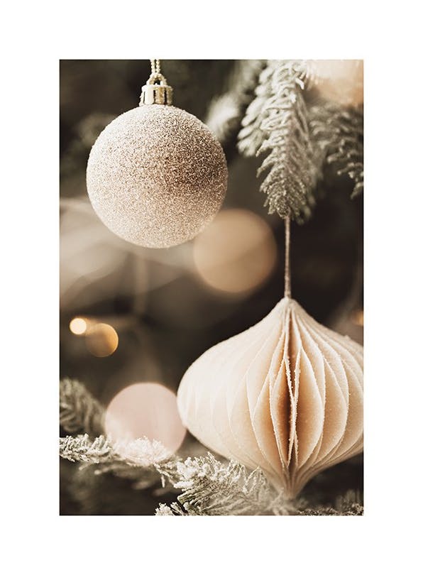 White Ornaments Poster (50x70 cm) -  Jahreszeiten