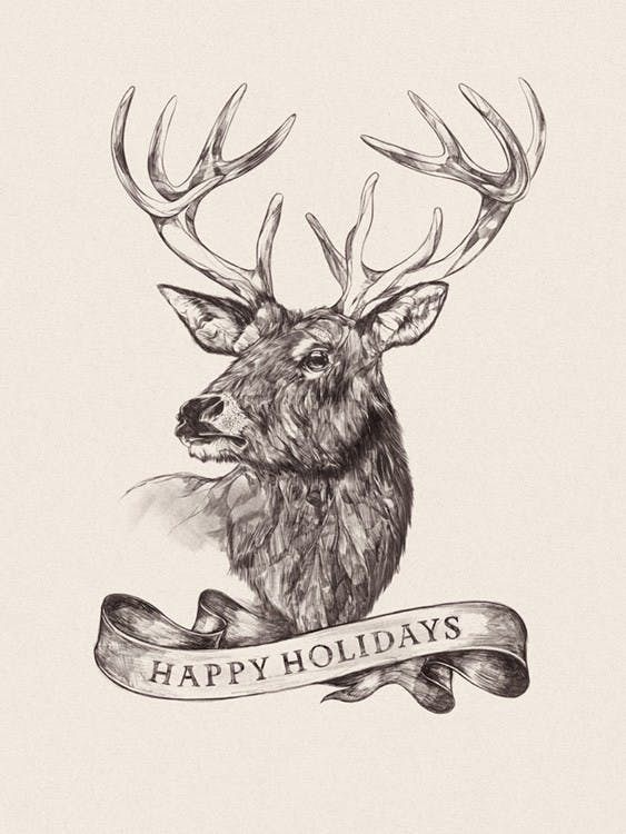Happy Holidays Reindeer Plagát 0