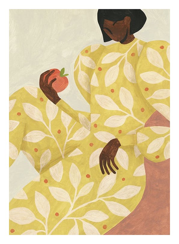 Prints - Female with Apricot Print (21x30 cm) - Paintings