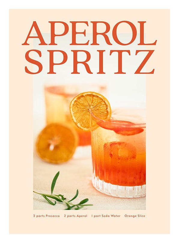 Prints - The Aperol Spritz Print (30x40 cm) - Wine and cocktails posters