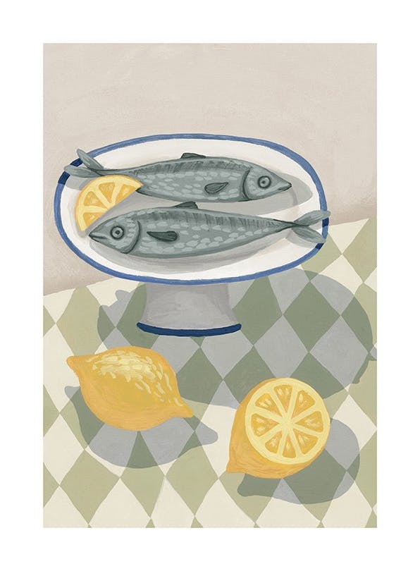Sardines with Citrus Plakat (30x40 cm)- Plakaty do kuchni