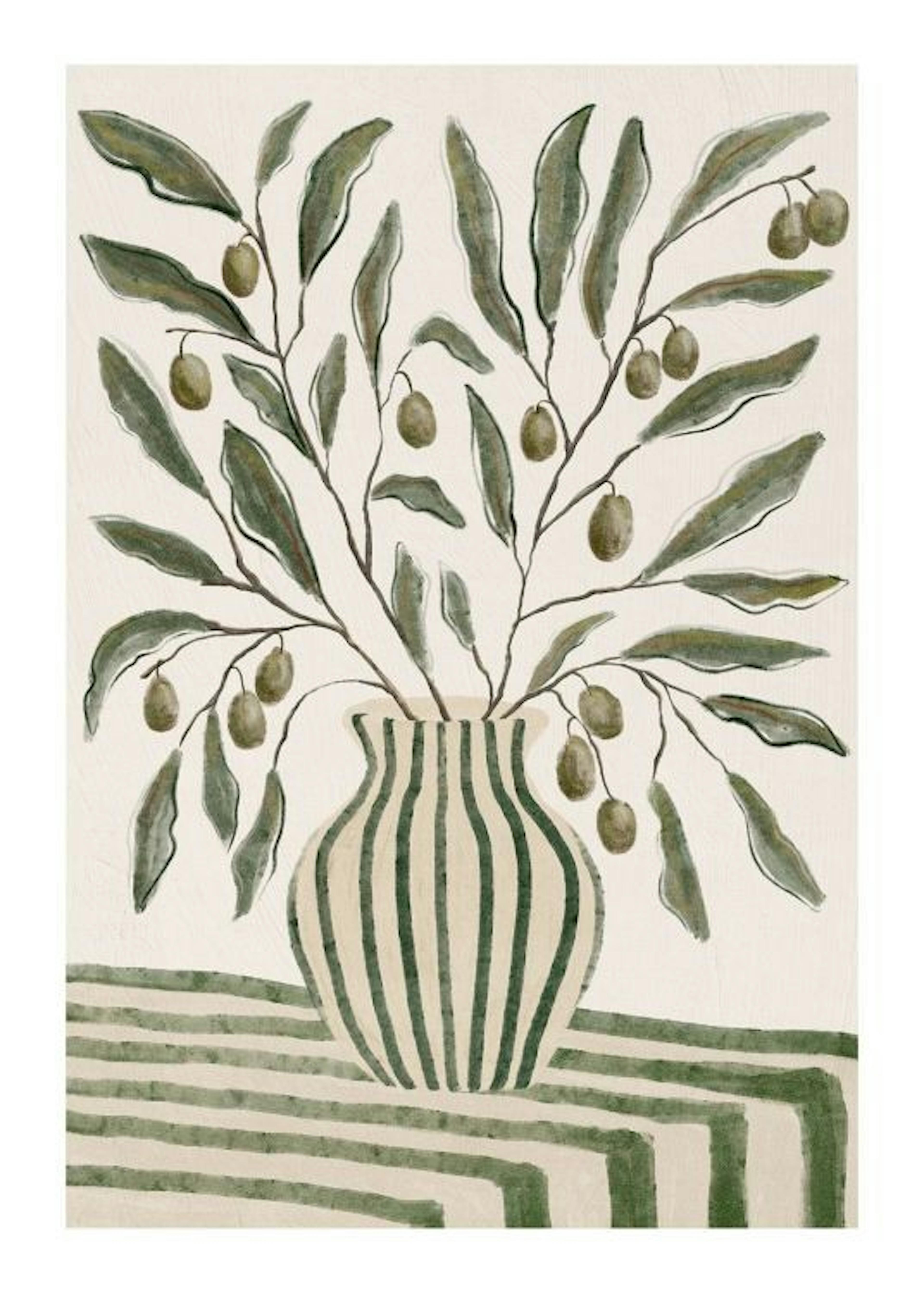 Olive Branches in Vase Poster 0