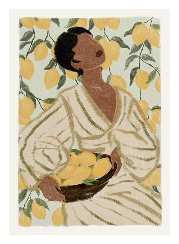 Prints - Woman in Citrus Garden Print (70x100 cm) - Paintings