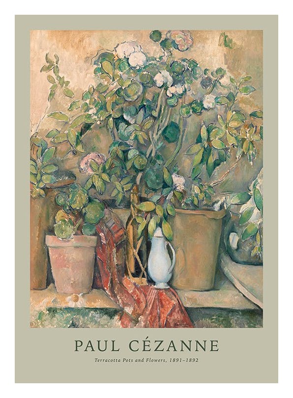 Paul Cézanne - Terracotta Pots and Flowers Print (30x40 cm)