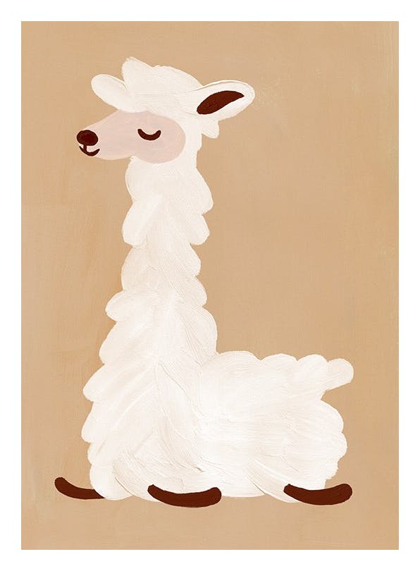 Prints - Lazy Lama Print (30x40 cm) - Kids posters