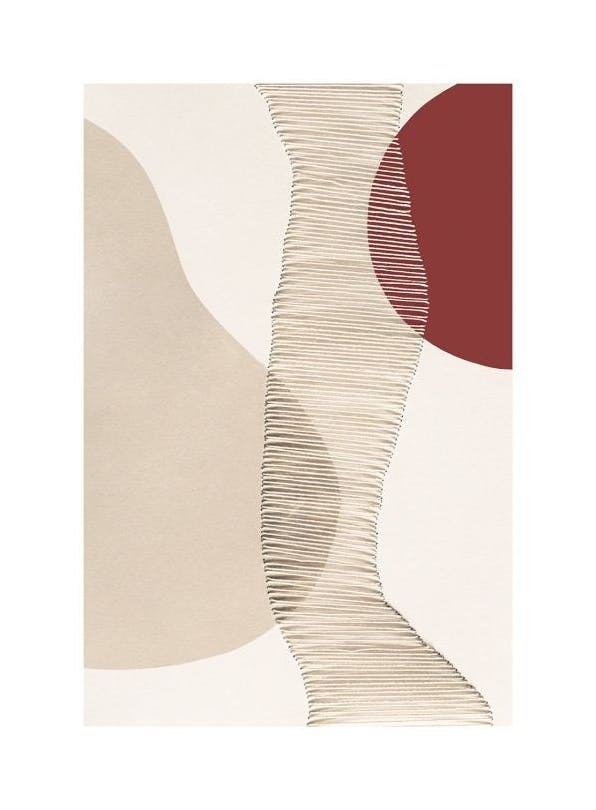 Prints - Red and Beige Print (30x40 cm) - Abstract art prints