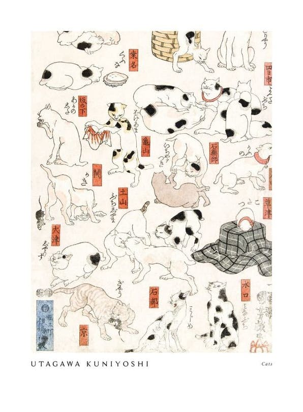 Utagawa Kuniyoshi - Cats Plakat (50x70 cm)- Obrazy sławnych malarzy