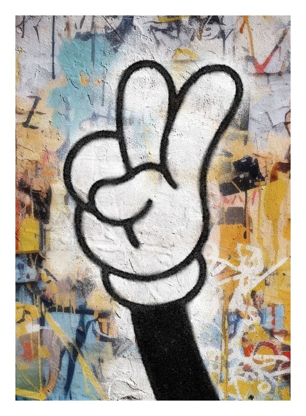 Prints - Grafitti Peace Print (30x40 cm) - Art prints