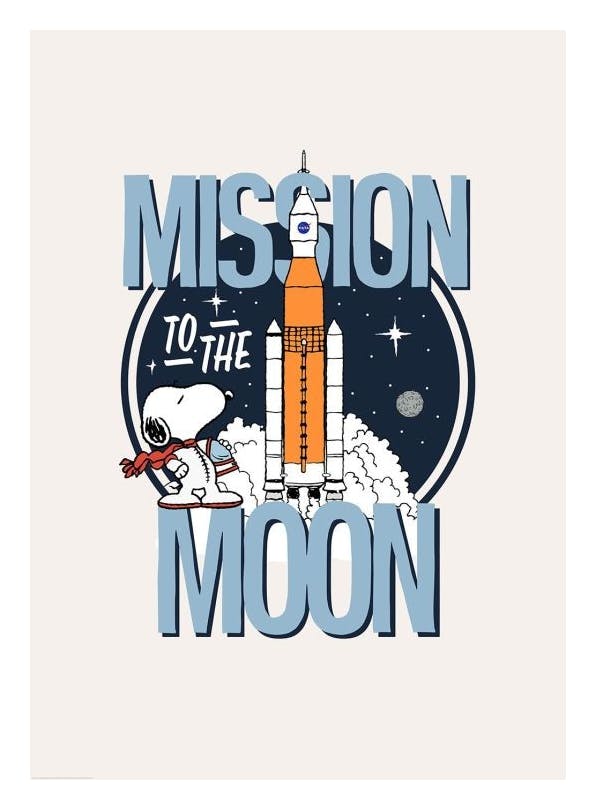 Prints - Snoopy Mission to the Moon Print (30x40 cm) - Snoopy