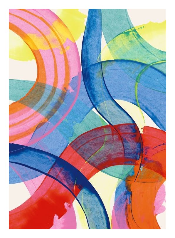 Colorful Paint Strokes Affiche (30x40 cm) - Affiches d'art abstrait