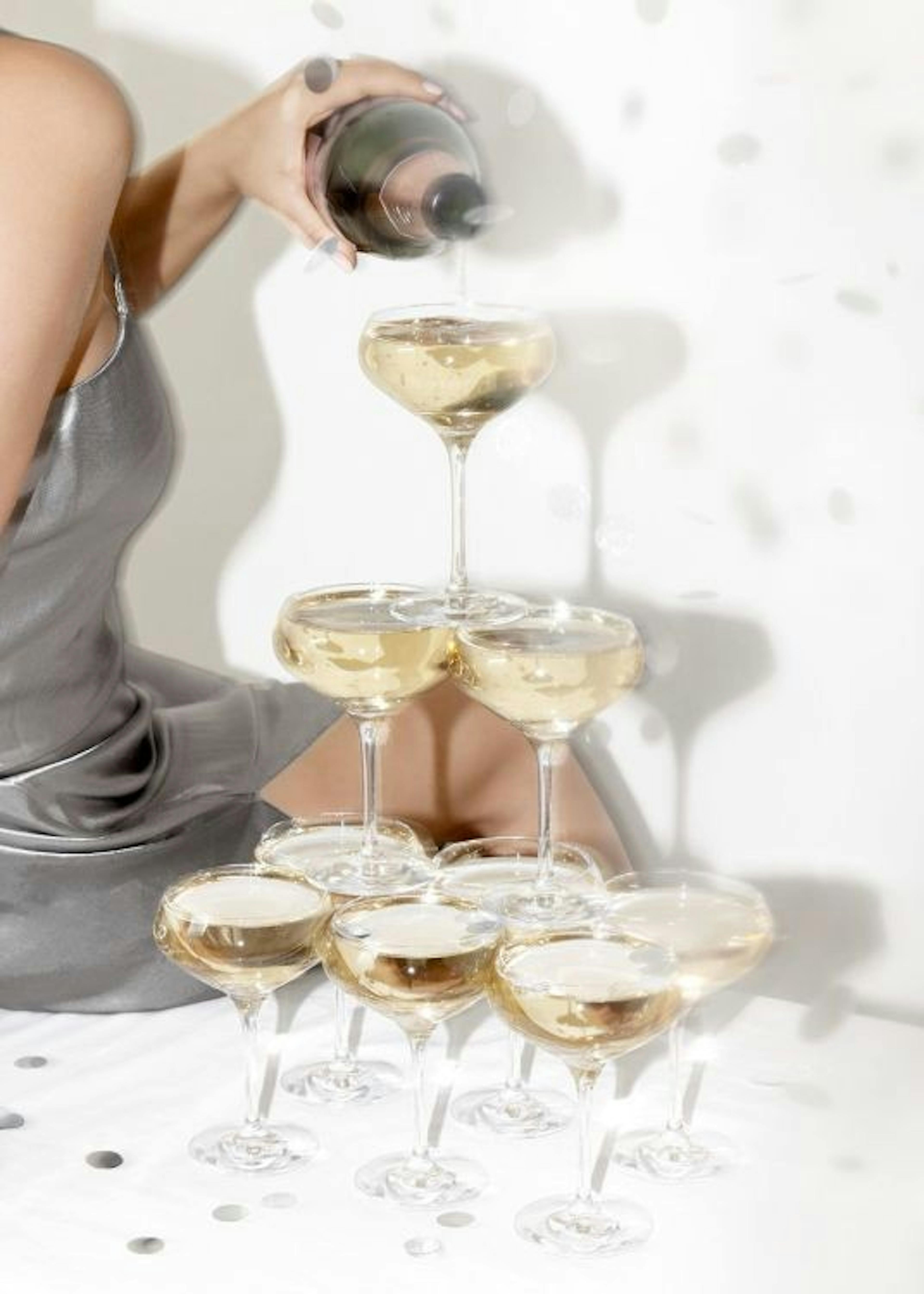 Pouring Champagne Tower Print