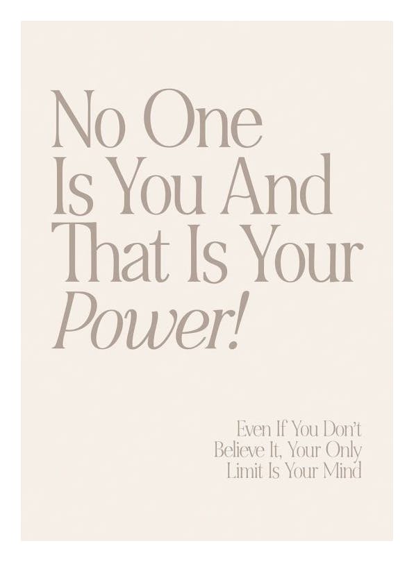 No One Is You Affirmation Poster (21x30 cm) -  Motivationsbilder