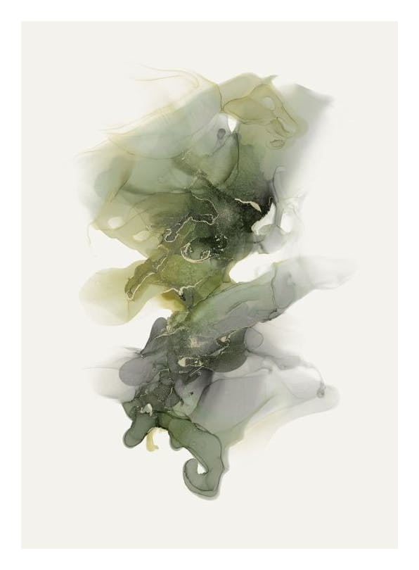 Prints - Moss Green Abstract Print (30x40 cm) - Paintings