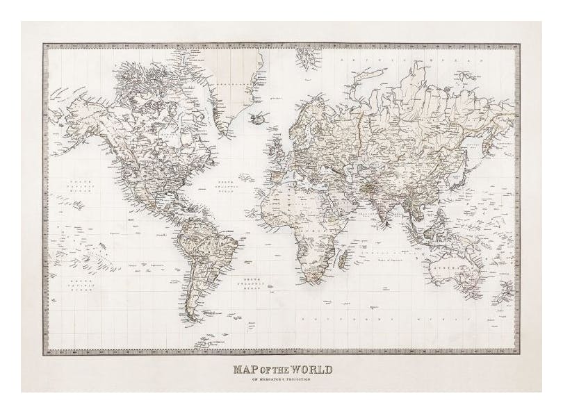 Prints - Map of the World Print (50x70 cm) - Maps and cities posters