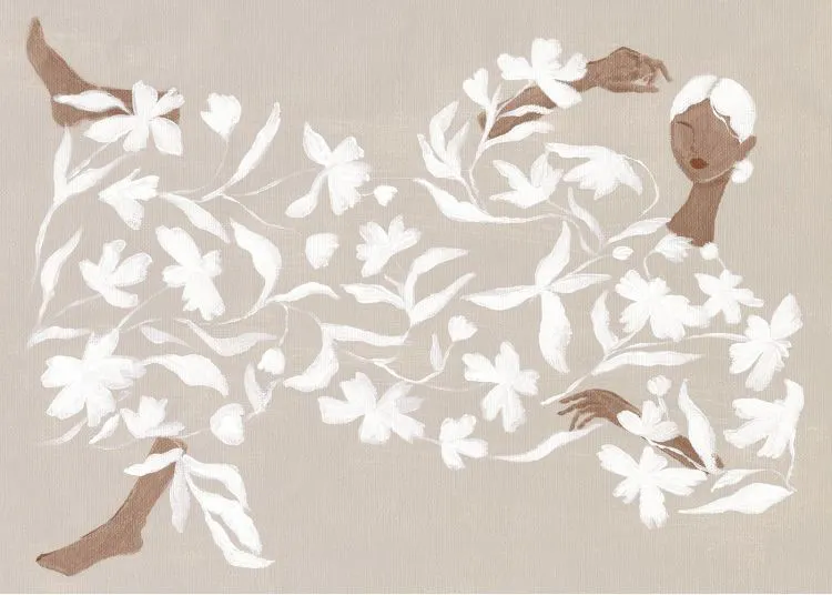 Lady in White Floral Dress Poster 0