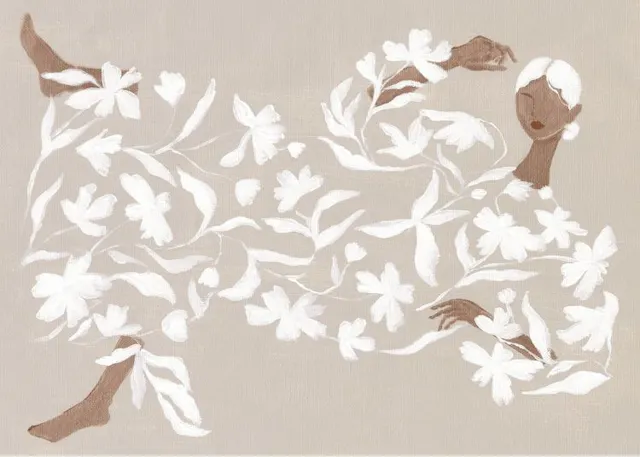 Women's Floral Printed Dress,White main image 0