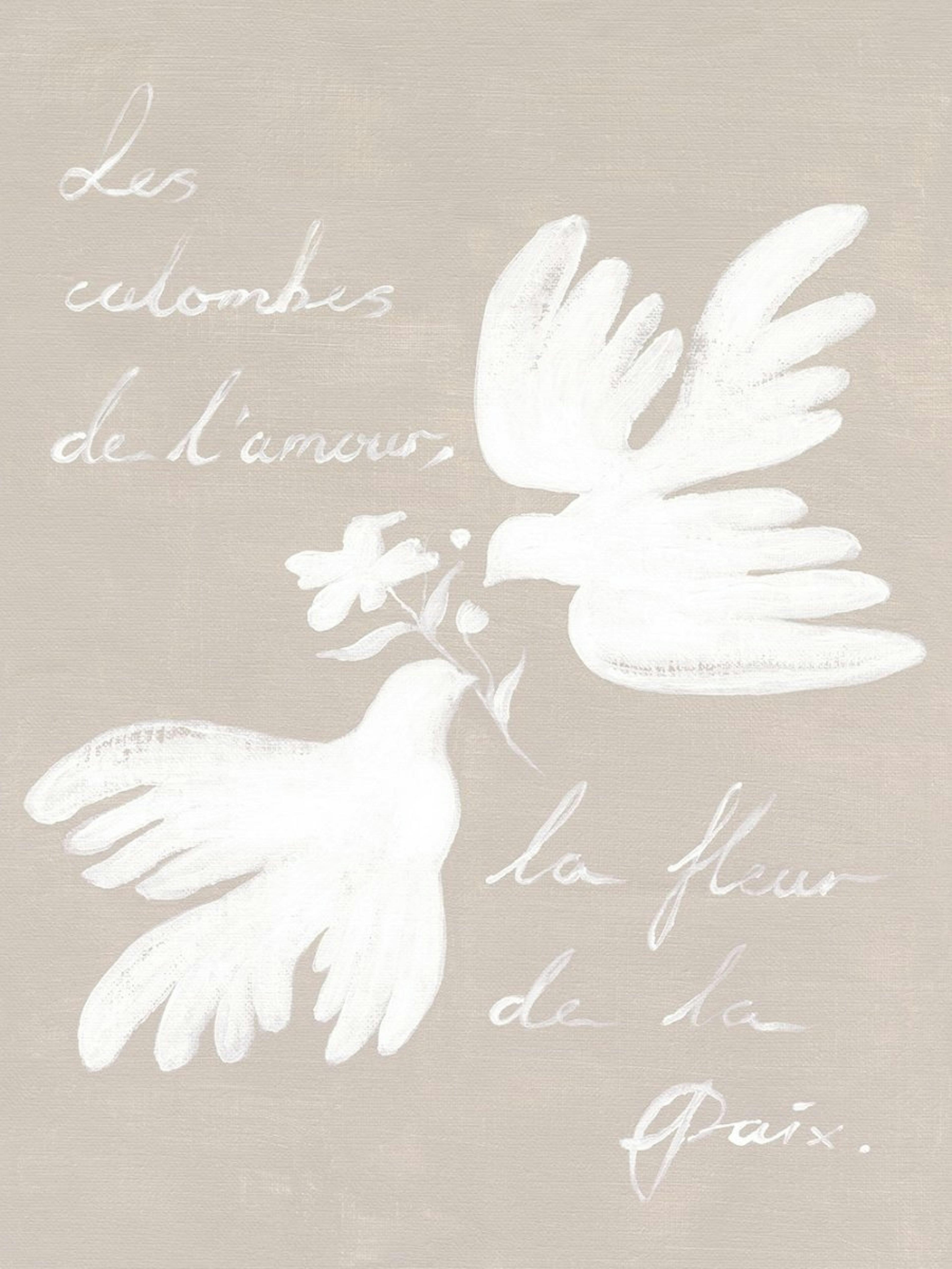 Doves of Love, Flower of Peace Print 0