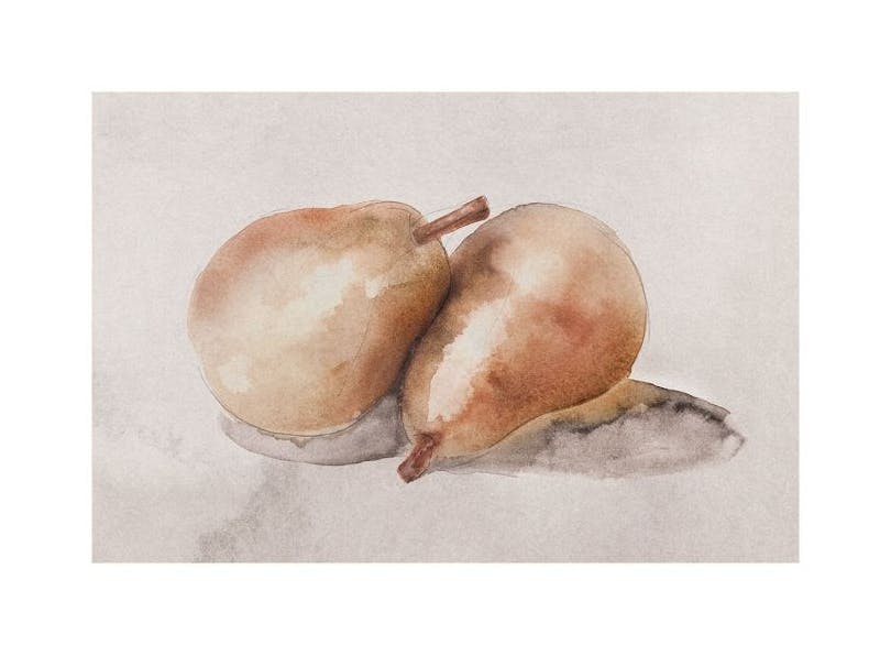 Pear Couple Plakat (30x40 cm)- Obrazy akwarelowe