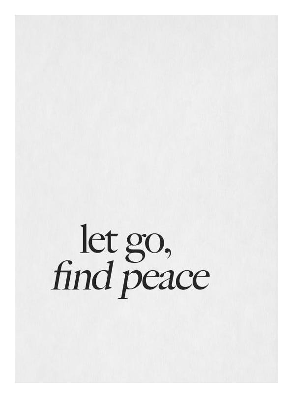 Let Go, Find Peace Poster (21x30 cm) -  Motivationsbilder