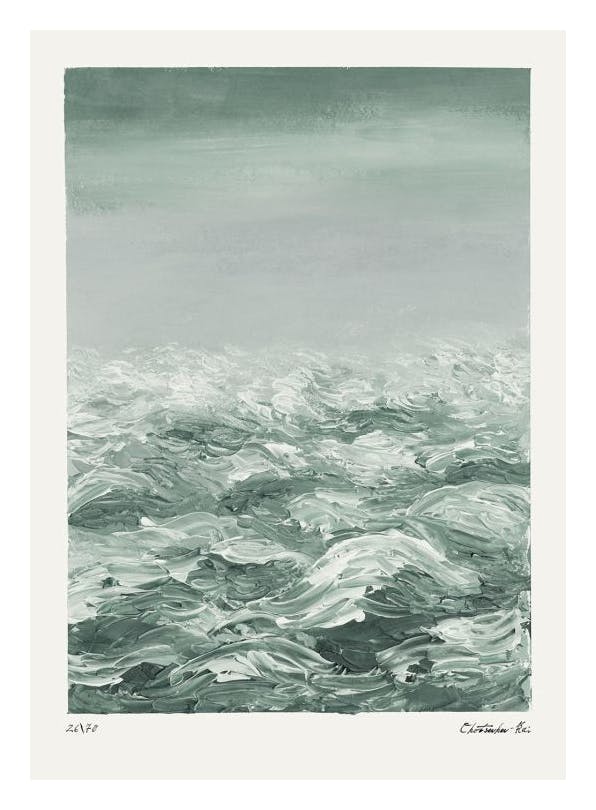 Waves in Green Poster (30x40 cm)