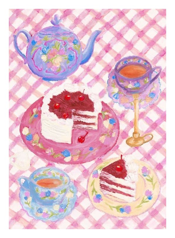 Cherry Red Velvet Cake Plakat (50x70 cm) - Malerier