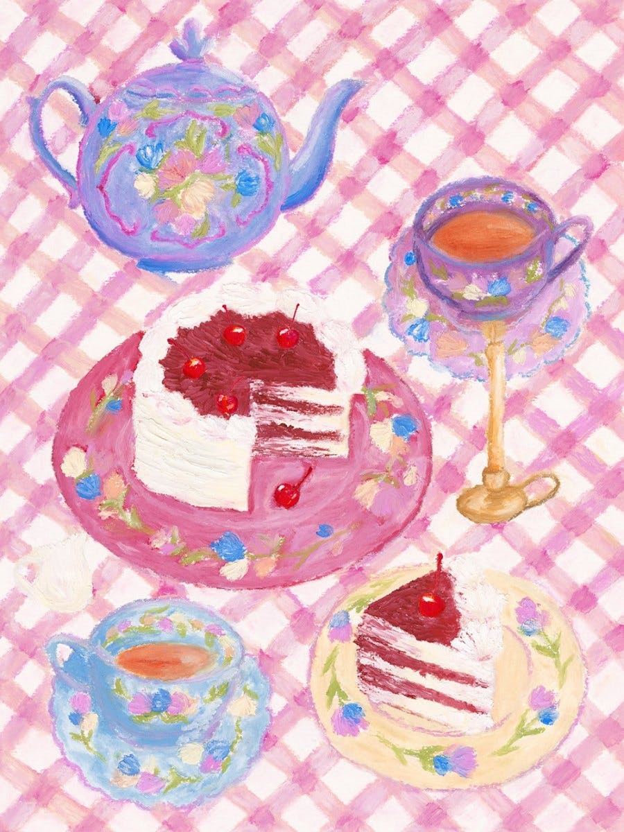 Cherry Red Velvet Cake Affiche 0