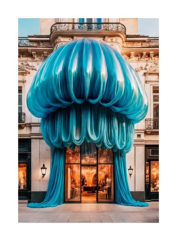 Prints - Azure Drapery Print (50x70 cm) - Art prints