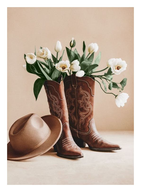 Poppies in Cowboy Boots Poster (30x40 cm)