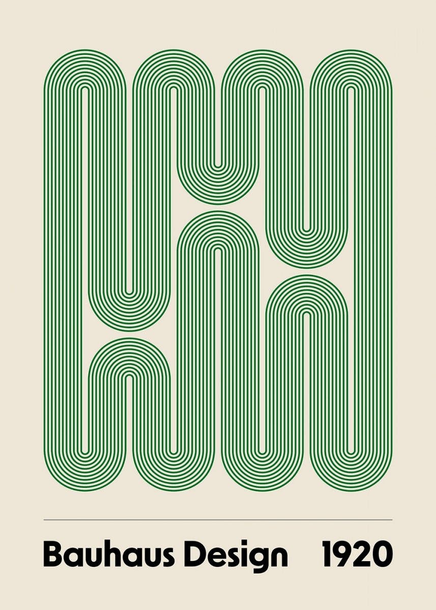 Bauhaus Design Swirls Poster 0