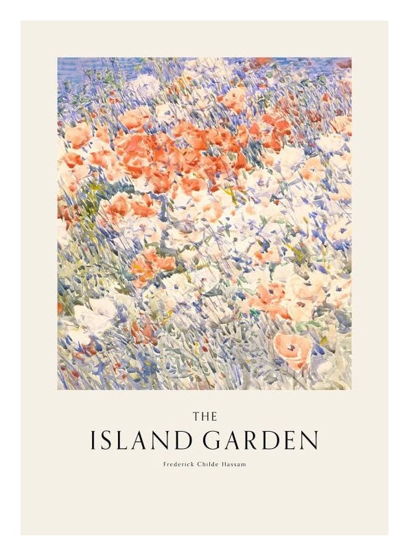 Frederick Childe Hassam - The Island Garden Plakat (50x70 cm)- Obrazy sławnych malarzy
