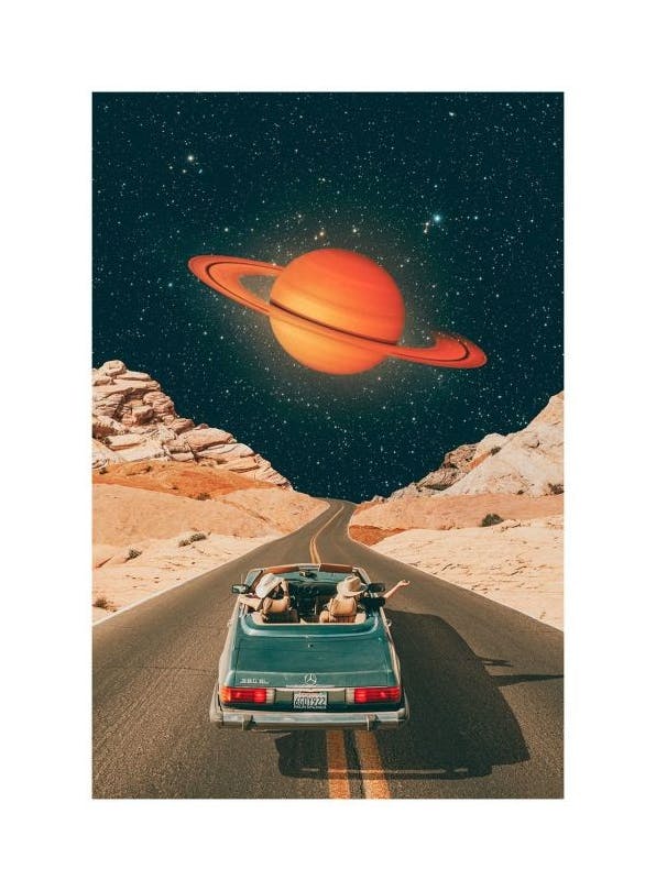 Road To Space Print (30x40 cm)- Vintage posters