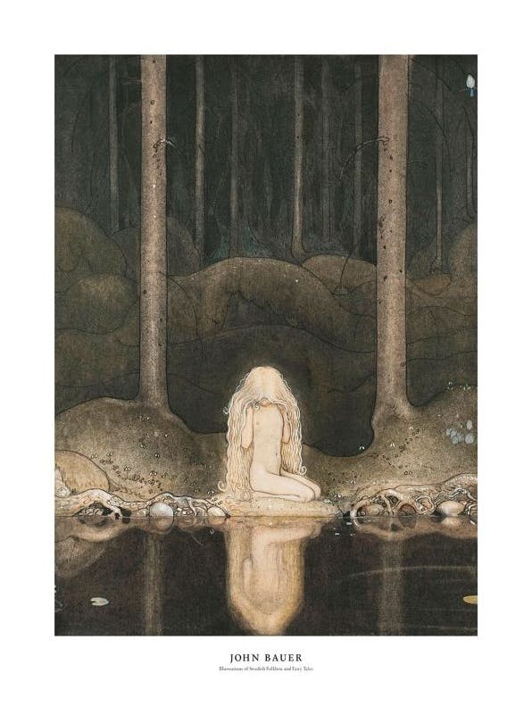 John Bauer - Tuvstarr Poster (30x40 cm) - Schilderijen van beroemde schilders