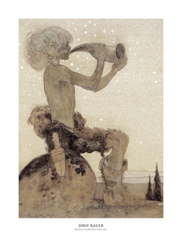 John Bauer - Vill Vallareman Poster (30x40 cm) - Schilderijen van beroemde schilders