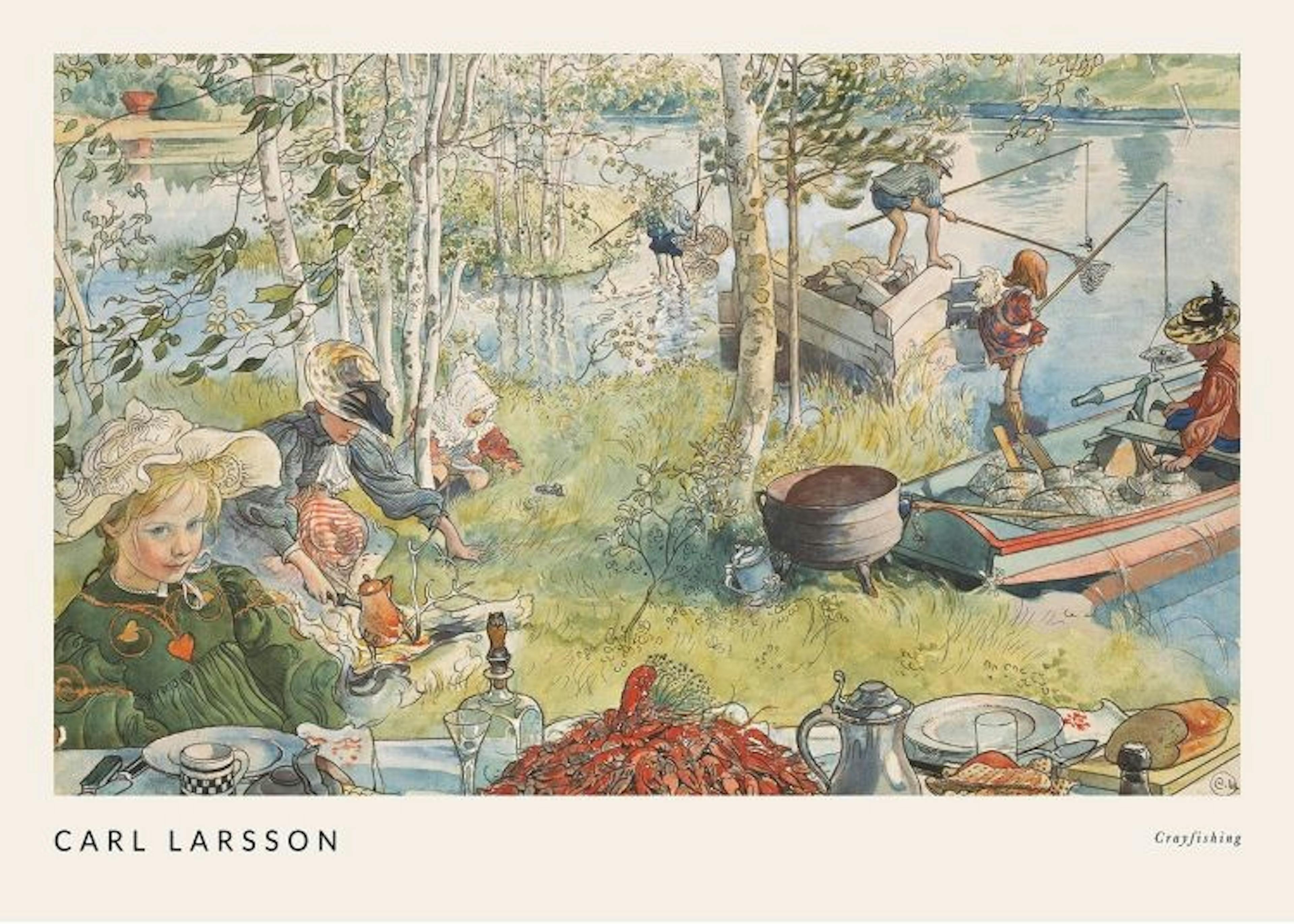 Carl Larsson - Crayfishing Print 0