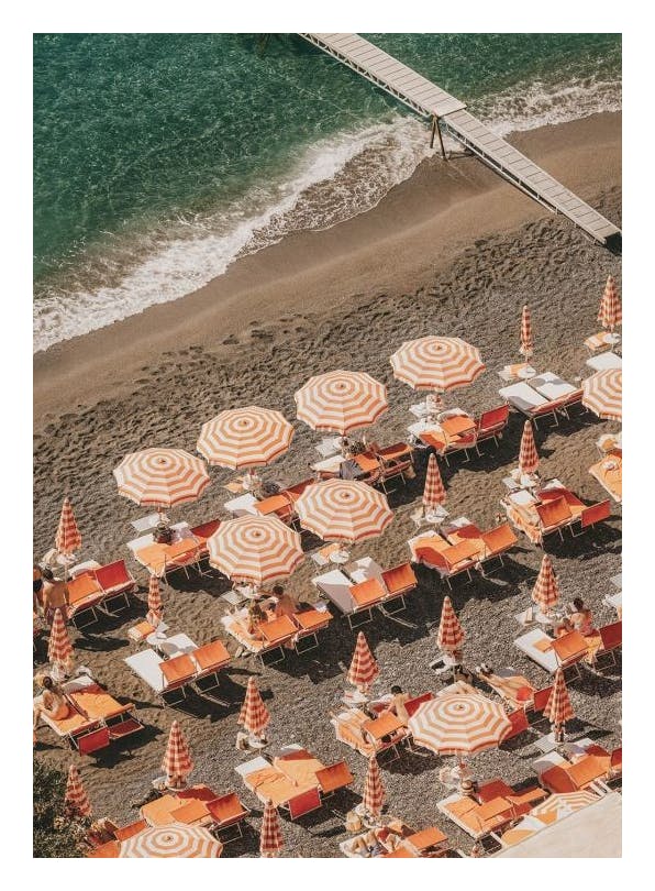 Prints - Positano Beach Club Print (50x70 cm) - The Amalfi Lifestyle