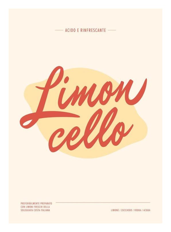 Limoncello Poster (21x30 cm) -  Poster mit Wein & Cocktail-Motiven