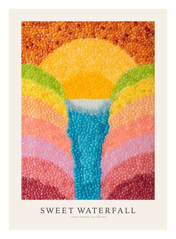 Candy Garden - Sweet Waterfall Plakat (30x40 cm)- Sztuka