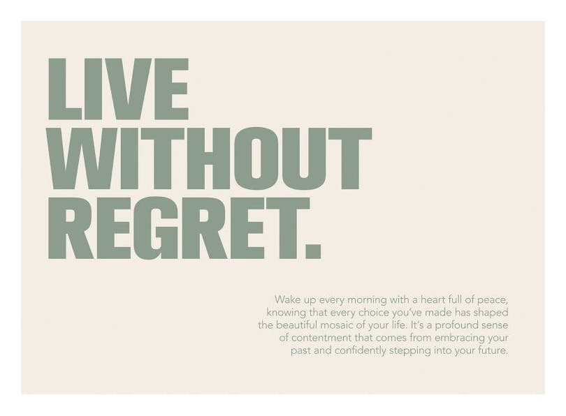 Live Without Regret Plakat (21x30 cm)- Obrazy z cytatami